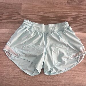 Lululemon Hotty Hot 2.5” inseam short. Low rise. In Ice Milk blue.